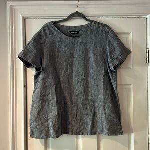 Never worn - pretty blue denim color linen shirt